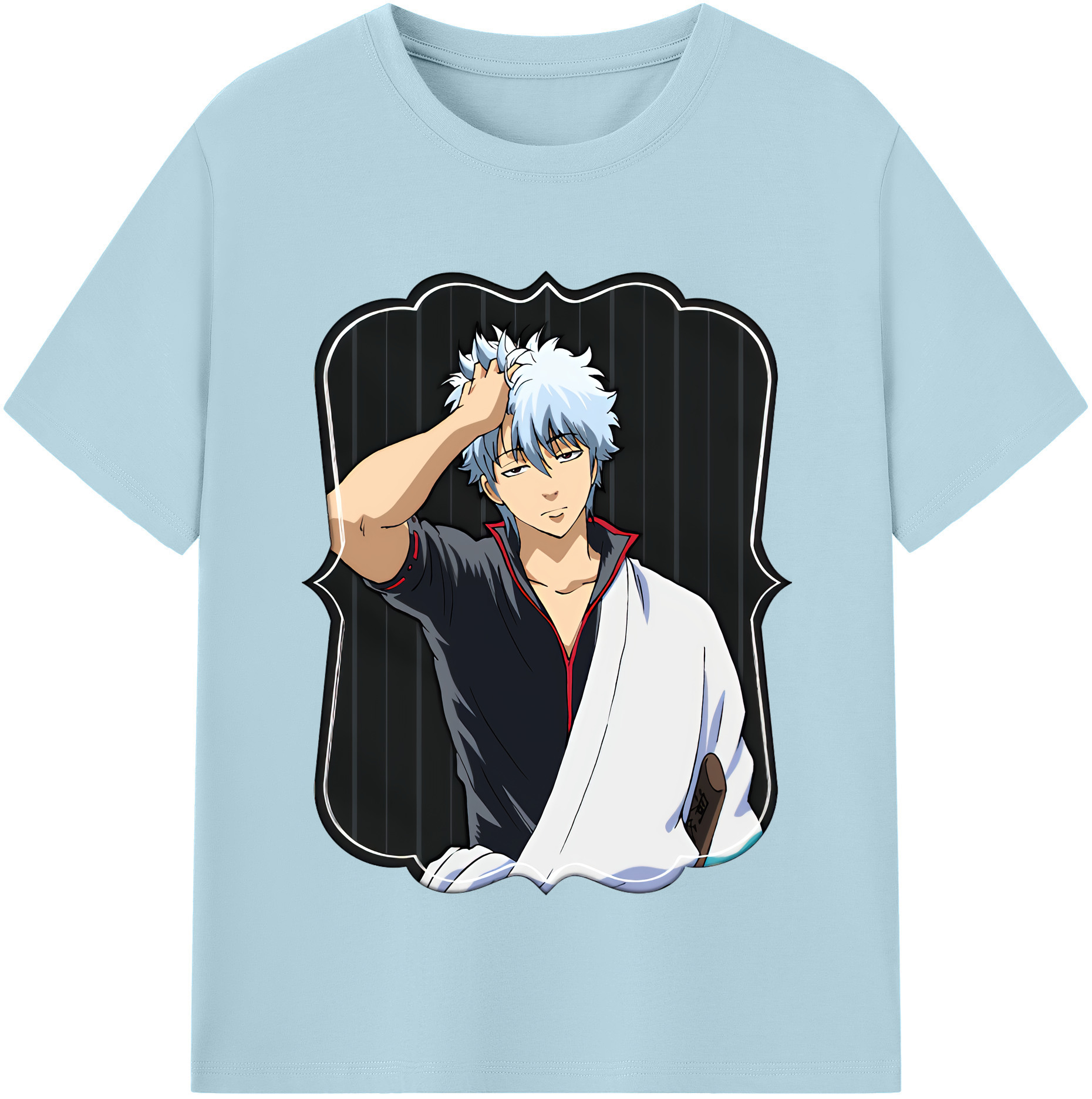 （画像用） ぎんたま 坂田銀時（さかたぎんとき） 神楽 志村新八（しむら しんぱち） GINTAMA Sakata Gintoki Kagura Shimura Shinpachi 綿100％半袖Tシャツ（フロントプリント）